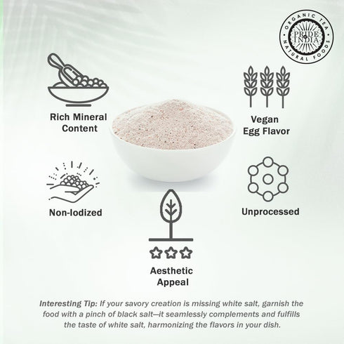 Pride Of India - Himalayan Black Rock Salt, Extra-Fine Grind (4.0 oz, 113.4gm) - Perfect for Cooking