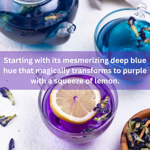 Organic Butterfly Pea Flowers - Herbal Loose Leaf Blue Tea, Natural Food Coloring, Caffeine Free 1.75OZ
