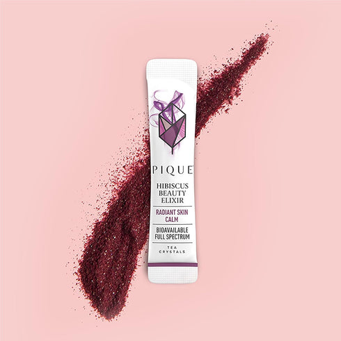 Pique Organic Hibiscus Tea Crystals, Caffeine-Free Herbal Tea, 14 Single Serve Sticks