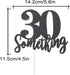 30 Something Cake Topper Double Sided Black Glitter Sign for 30th Birthday Party Decorations
