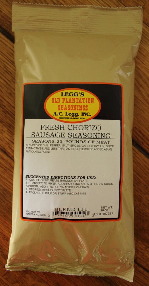 Old Plantation 16 A.C. Legg Chorizo Sausage Seasoning - Ounce