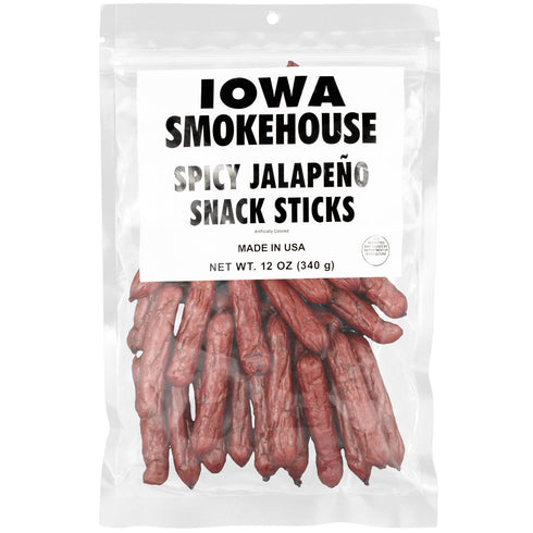 IOWA SMOKEHOUSE Snack Sticks, Spicy Jalapeno - Smokey Snack Stick - Gluten