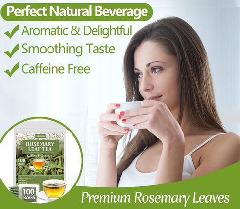100 100% Premium Rosemary Tea Bags, Teabags. Made with Pure Natural Rosemary Leaves,No Additives & Caffeine Free.