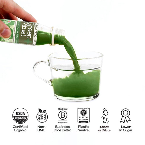 12-Count 60mL 2 Oz, Pack 12 Greenhouse Juice Green Ritual Wellness Shot Brain-Boosting Glass Bottles with Cucumber