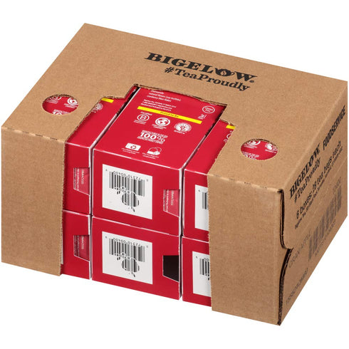 28-Count (Pack 6) BigelowCranberry Apple Herbal Tea Bags Boxes of Cranberry Apple Hibiscus Flavored Herbal Tea Bags All