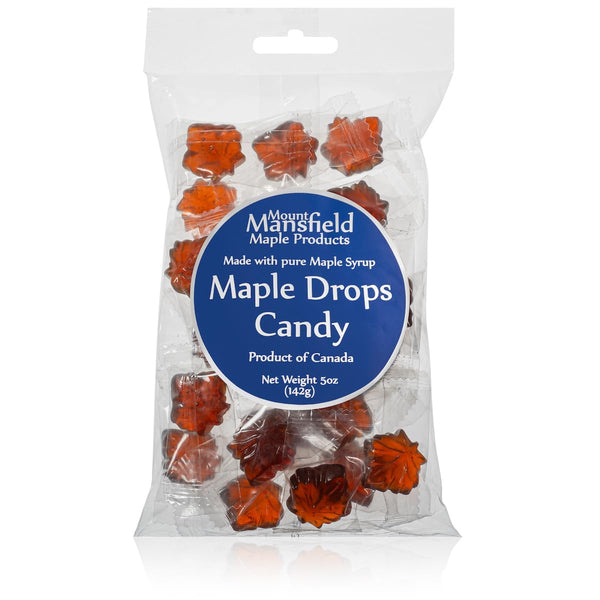 Mansfield Maple Drops Hard Candy Made with REAL Maple Syrup, 5oz Cellophane Bag