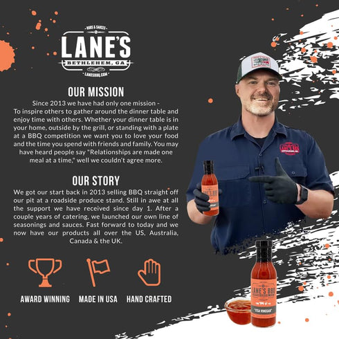 13.5 Oz Lane's Its a Vinegar Barbecue Sauce, Aromatic Carolina Vinegar BBQ Sauce Flavor for Pulled Pork, Marinades