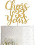 Gold Glitter Cheers to 33 Years Cake Topper, Happy 33rd Birthday Decorations and Supplies