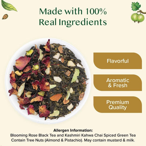 20 Set (100+ Pack VAHDAM World Top Favourites Tea Sampler | Loose Leaf Tea Cups) | Tea Variety with Green, Herbal