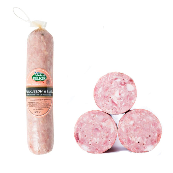 Fabrique Delices Garlic Sausage - French-Style - 1.5Lbs