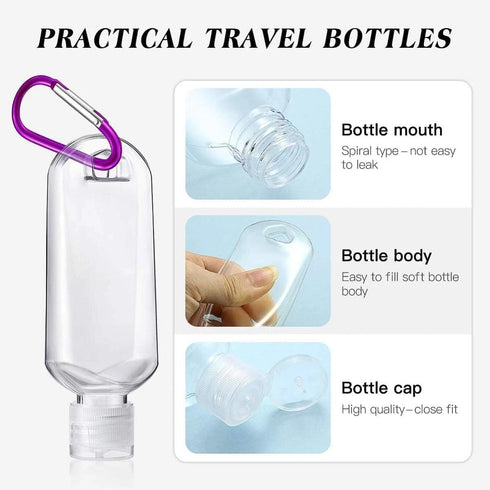 Luhaomisky 3Pcs 2oz/50ml Portable Hot Sauce Keychain Bottles - Mini Ketchup Containers for On-The-Go - Refillable
