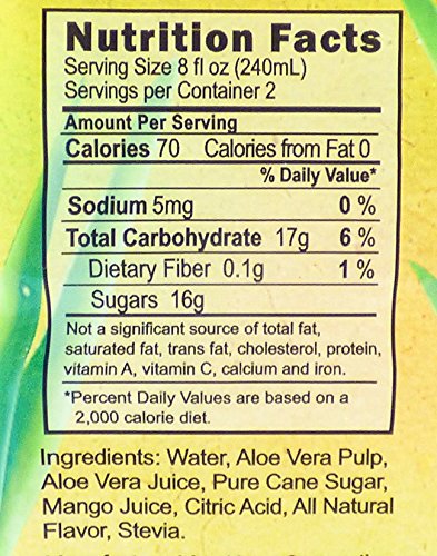 VIVALOE 16.9fl oz (12 Pack) Mango Aloe