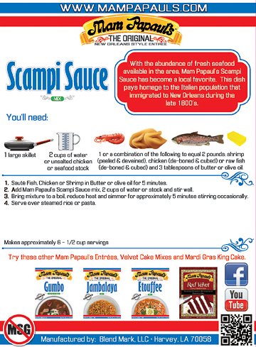 Mam Papaul's Scampi Sauce 2.75 oz
