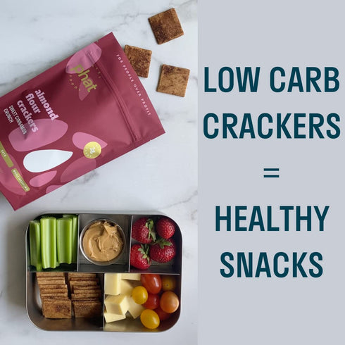 Pack 3 Cinnamon Almond Flour Crackers by Real Phat Foods - Low Carb, Gluten-Free Keto Snack - of (Sweet Cinnamon