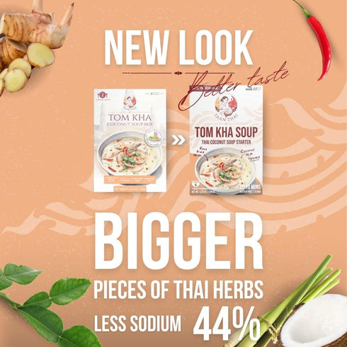 2 Packets (6 TAAN THAI TOM KHA Soup Starter Authentic Thai Coconut Soup from Thailand with Real Herbs & Coconut Milk