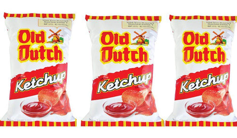 Old Dutchs Canadian Old Dutch Potato Chips, Ketchup, Large Family size - 3 Pack
