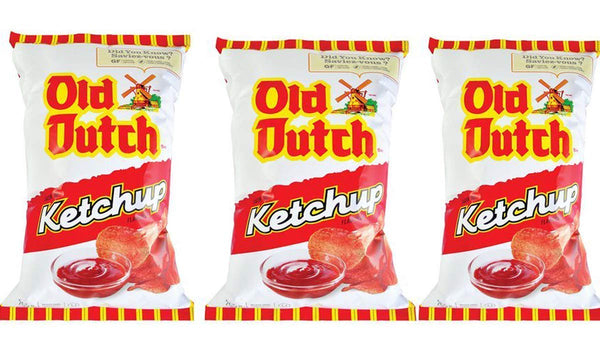 Old Dutchs Canadian Old Dutch Potato Chips, Ketchup, Large Family size - 3 Pack