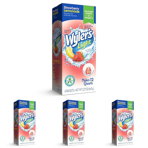 Wyler's Light Pitcher Packs, Water Drink Mix, Strawberry Lemonade,6 Pitcher Packets (Pack