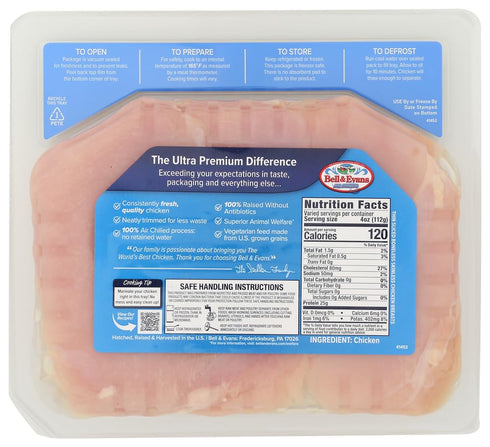 Bell & Evans Skinless Boneless Chicken Breast Cutlet