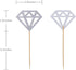 50 Pack Cupcake Toppers, Silver Glitter Diamond Cakes Toppers, Party Cake Decoration Supplies