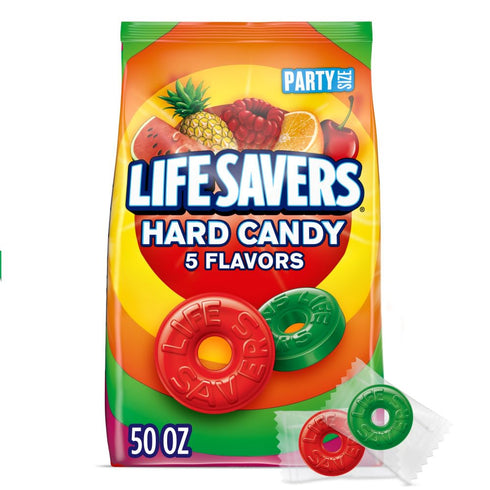 LIFE SAVERS 5 Flavors Hard Candy, Party Size, 50 oz Bag
