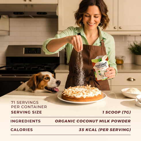 1.1lb (17.64 Oz) Gya Tea Co USDA Organic Coconut Milk Powder - Blends Smoothly, Delicious Keto-Friendly Dairy Free