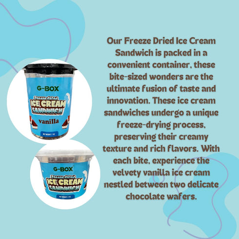 7 OZ) Backpacking G-BOX Freeze Dried Ice Cream Sandwiches (Vanilla, | Freeze Dried & Camping Food, NASA Space Dessert
