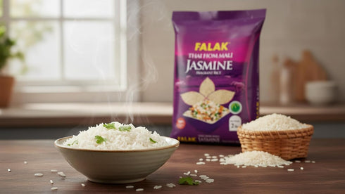 2 lbs Falak Jasmine Rice - Thai Hom Mali Jasmine Rice - Authentic, Non-Sticky, Aromatic White Rice Grains - Gluten Free