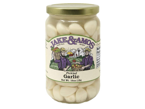 Jake & Amos Pickled Garlic - J&A - Two 16oz Jars - Packed Fresh