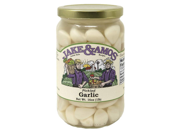 Jake & Amos Pickled Garlic - J&A - Two 16oz Jars - Packed Fresh