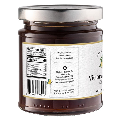 7.6oz Gourmanity Victoria Plum Jam, Sweet and Flavorful, Delicious Plum Preserves, Great on Toast and Scones, High