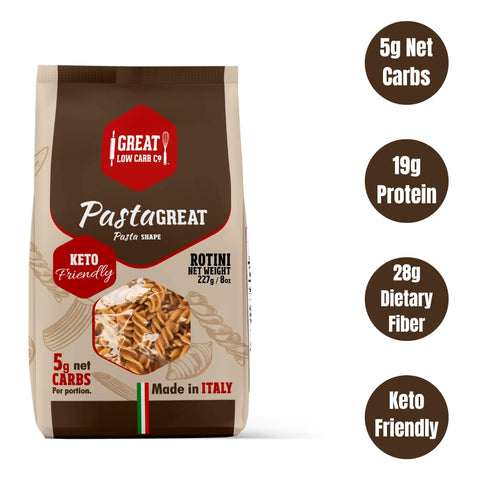 Set, 0-5g (1 Pack, 8oz Great Low Carb Co. Keto-Friendly Italian Pasta Net Carbs, High Protein, High Fiber, Low Carb