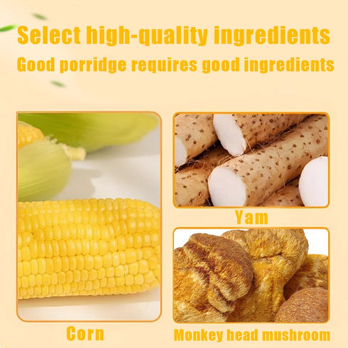 laweny 17.6oz /500g packaging polenta gritsIncluding Hericium erinaceus, Chinese yam, corn flour, instant corn meal