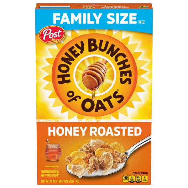 Honey Bunches of Oats Crunchy Honey Roasted Cereal 18 Ounce (Pack of