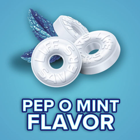 2.8 LB LIFE SAVERS Pep-O-Mint Peppermint Hard Candy Individually Wrapped, Party Size Bulk Hard Candy, Bag