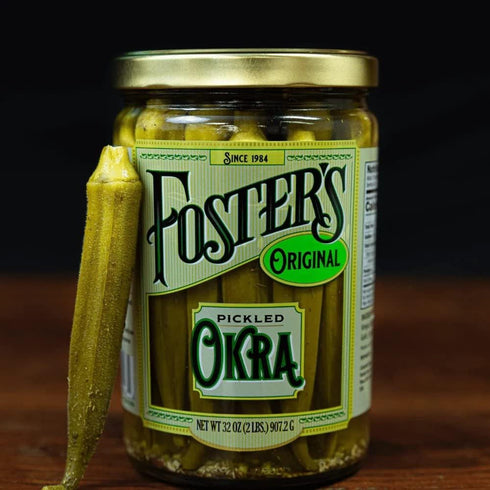 32oz, 2 Pack, 40 Foster's Pickled Okra in Jar, Original, Traditional Pickled Vegetables Recipe for over years, Low
