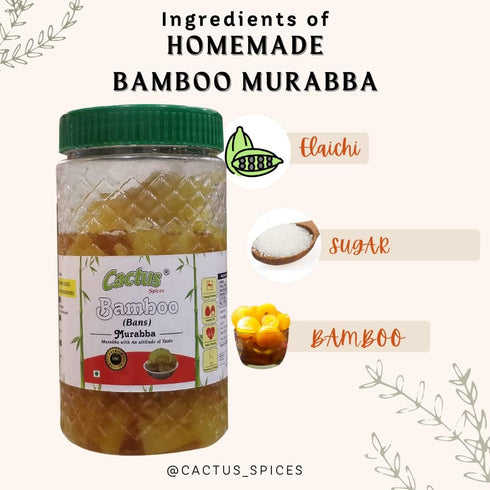 CACTUS SPICES 800 (28.2 oz) | Organic Homemade Bamboo Murabba, Traditional Sweet Preserve | g