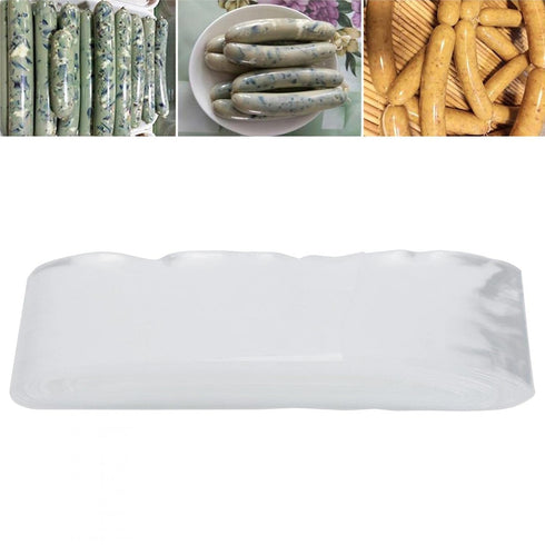 Making(50m 50mm) Sausage Casings, Hog Casings for Sausage, Plastic Sausage Casings, Food Grade Plastic Inedible Ham Hot