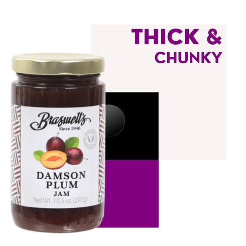 10.5 Damson Plum Jam, Ounce Jar