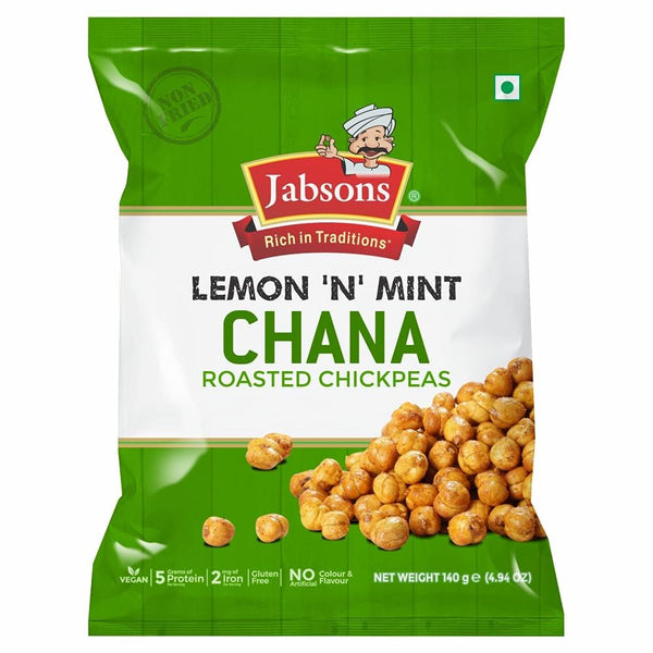 Jabsons - Lemon and Mint Chana, 140g (Roasted Chickpeas)