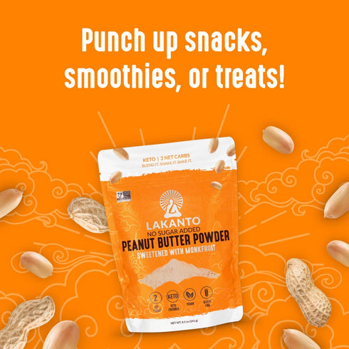 7g 3g (8.5 Oz) Lakanto Peanut Butter Powder - Sweetened with Monk Fruit Sweetener, Protein, Powdered PB from Roasted