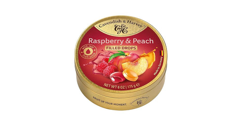 Cavendish & Harvey Limited Edition Raspberry and Peach Candy Drops Real Fruit Juice