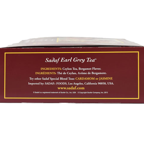 100 (pack 1) Sadaf Earl Grey Tea Bags | Special Blend Earl Grey Ceylon Black Tea | Product harvested in Sri Lanka |
