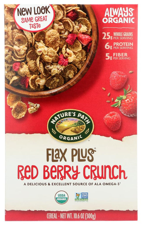 miubaao Nature's Path Organic Cereal, Flax Plus, Red Berry Crunch,10.6 oz, (pack of