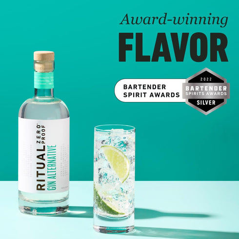 25.4 Oz (750ml) RITUAL ZERO PROOF Gin Alternative | Award-Winning Non-Alcoholic Spirit | Fl | Zero Calories |