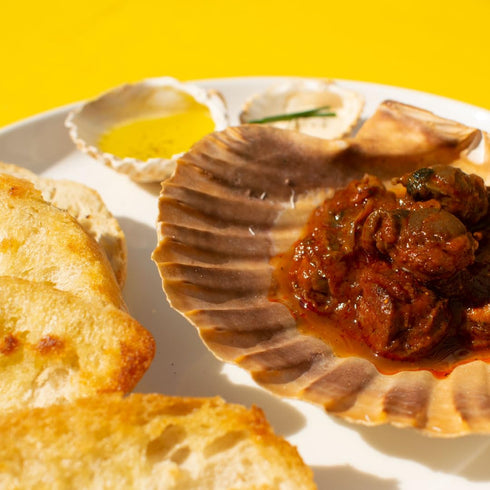 Ati Manel Omega-3 1 110g Spanish Small Scallops Canned in Caldeirada Sauce | B Vitamins, | Tinned Seafood by | x Can