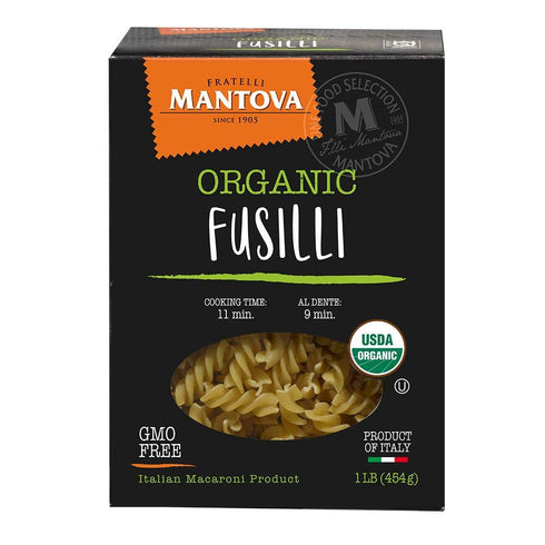 100% 16 Oz (Pack 6) Mantova Italian Organic Spirali Pasta - Durum Semolina Organic Rotini - Of - Product Of Italy
