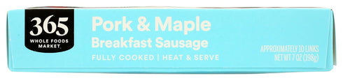 365 by Whole Foods Market 7 oz, Frozen , Breakfast Pork & Maple Sausage Links