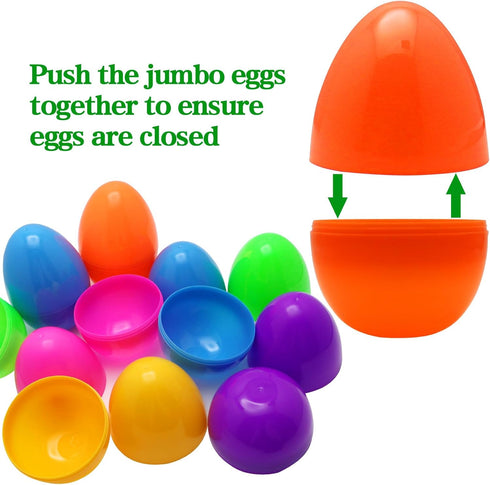 ZMCINER 12 6 Inch PCS Jumbo Easter Eggs, Large Plastic Easter Eggs for Easter Basket Stuffers, Easter Party Favor