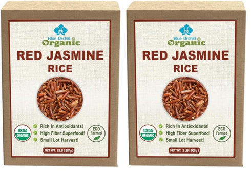 Organic Thai Red Jasmine Rice - Gluten Free - Preservative Free -